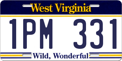 WV license plate 1PM331