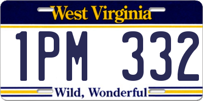 WV license plate 1PM332