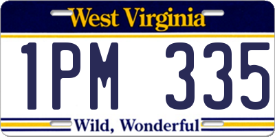 WV license plate 1PM335