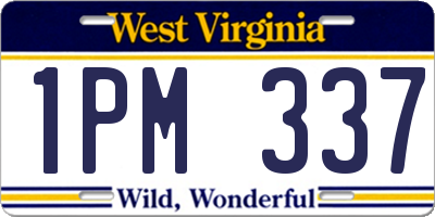 WV license plate 1PM337
