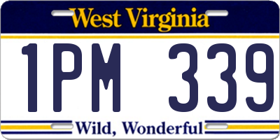 WV license plate 1PM339