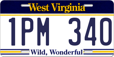 WV license plate 1PM340