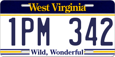 WV license plate 1PM342