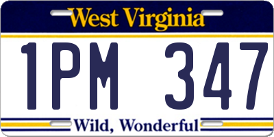WV license plate 1PM347