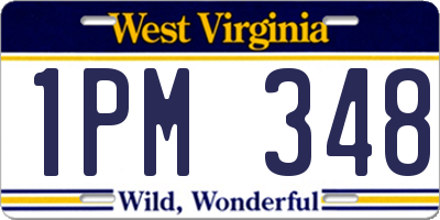 WV license plate 1PM348