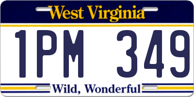 WV license plate 1PM349