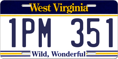 WV license plate 1PM351