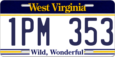 WV license plate 1PM353