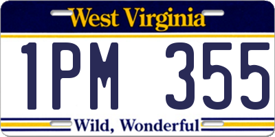 WV license plate 1PM355