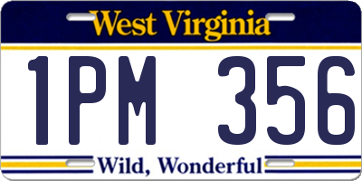 WV license plate 1PM356