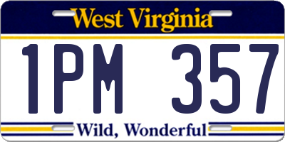 WV license plate 1PM357