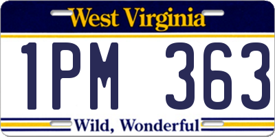 WV license plate 1PM363