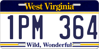 WV license plate 1PM364