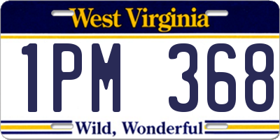 WV license plate 1PM368