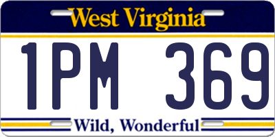WV license plate 1PM369