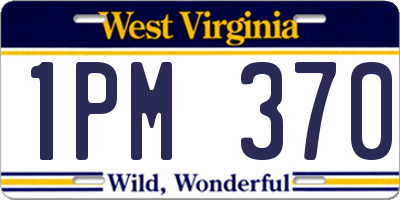 WV license plate 1PM370