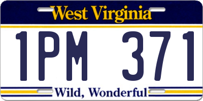 WV license plate 1PM371