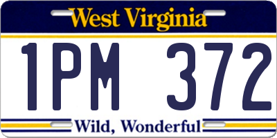 WV license plate 1PM372