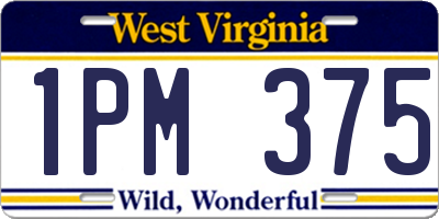 WV license plate 1PM375