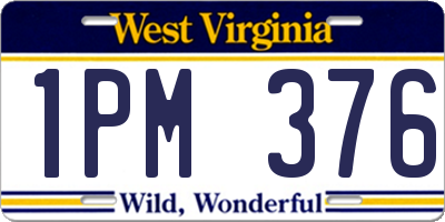 WV license plate 1PM376