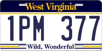 WV license plate 1PM377