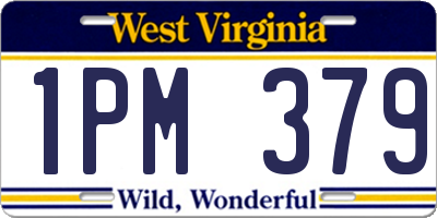 WV license plate 1PM379