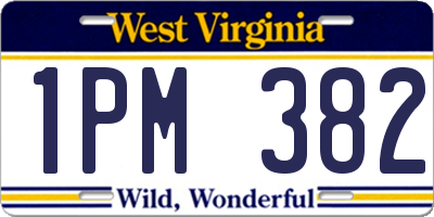 WV license plate 1PM382