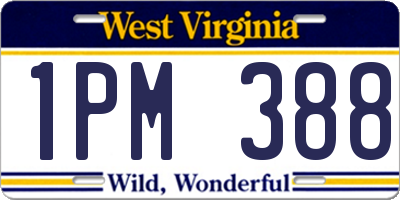 WV license plate 1PM388