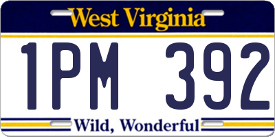 WV license plate 1PM392