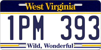 WV license plate 1PM393