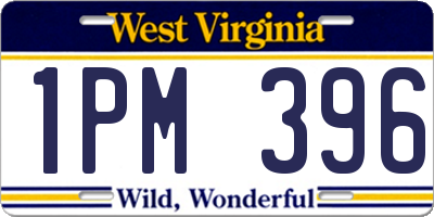 WV license plate 1PM396