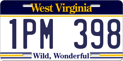 WV license plate 1PM398