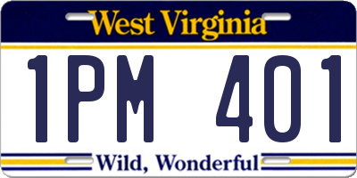 WV license plate 1PM401
