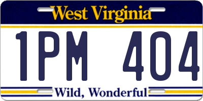 WV license plate 1PM404