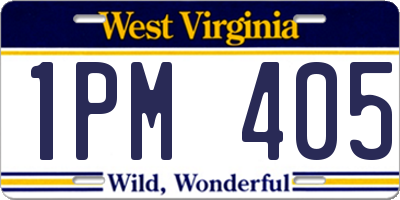 WV license plate 1PM405
