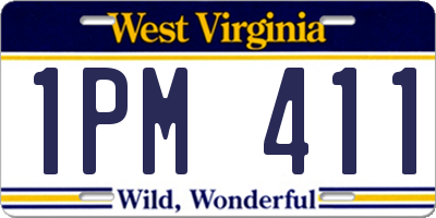 WV license plate 1PM411