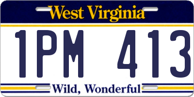 WV license plate 1PM413