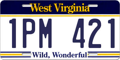 WV license plate 1PM421