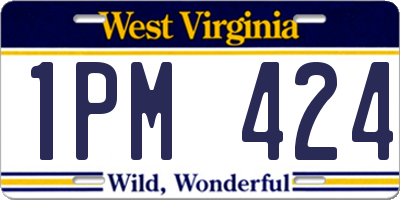 WV license plate 1PM424