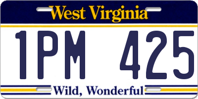 WV license plate 1PM425