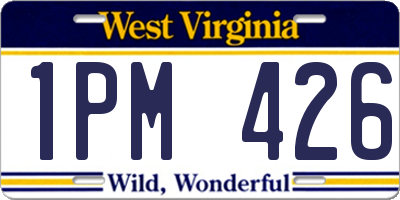 WV license plate 1PM426