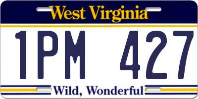 WV license plate 1PM427