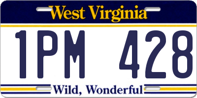 WV license plate 1PM428