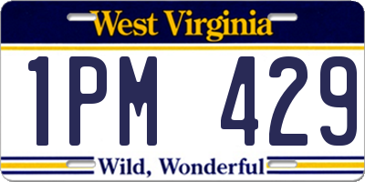 WV license plate 1PM429