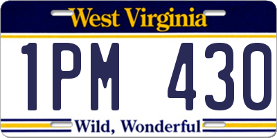 WV license plate 1PM430