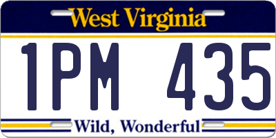 WV license plate 1PM435