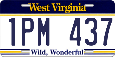 WV license plate 1PM437