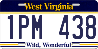 WV license plate 1PM438