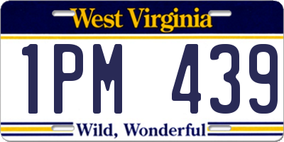 WV license plate 1PM439