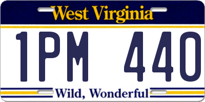 WV license plate 1PM440